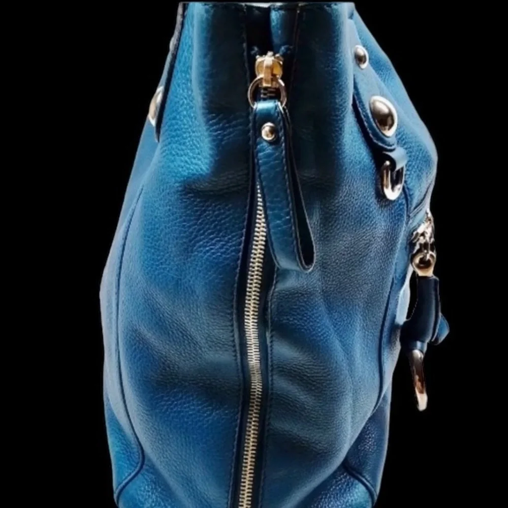 GUCCI Blue Leather Hobo Satchel - Large - Picture 2 of 15